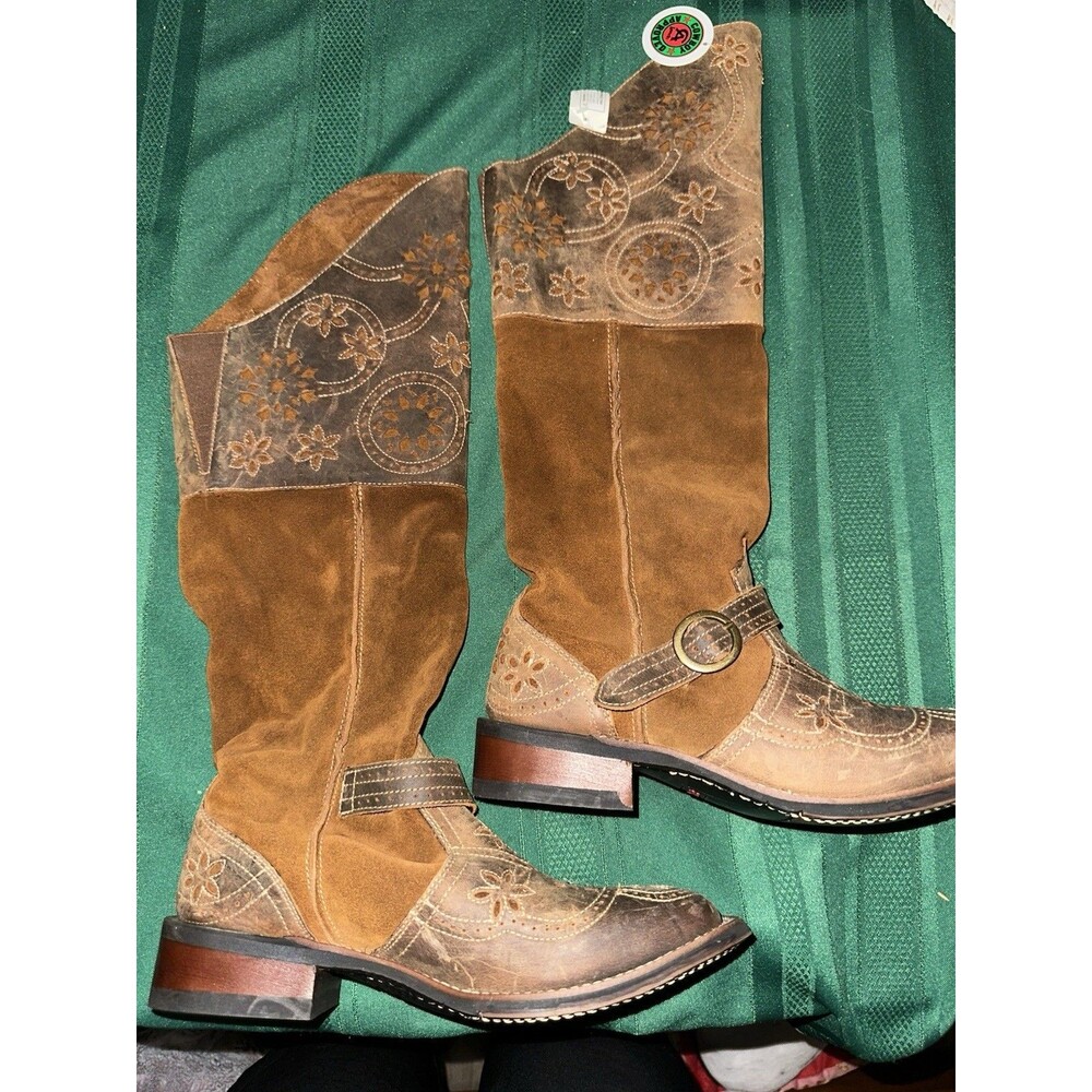 Laredo Caught You Lookin' Knee High Riding Boot Honey Brown Women’s Sz 8.5 BNWOB